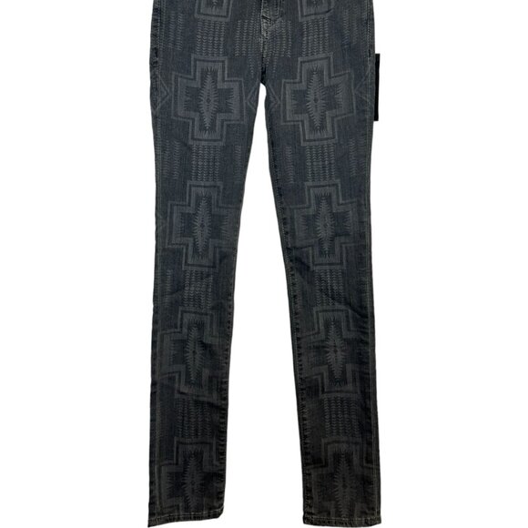 True Religion Abbey Super Skinny Women's Jeans Grey Aztec - Size 25 - Picture 2 of 9